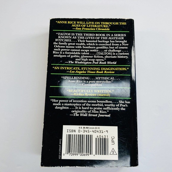Rare Taltos Paperback by Anne Rice - Lives of Mayfair Witches Trilogy Book 3 - Picture 7 of 10
